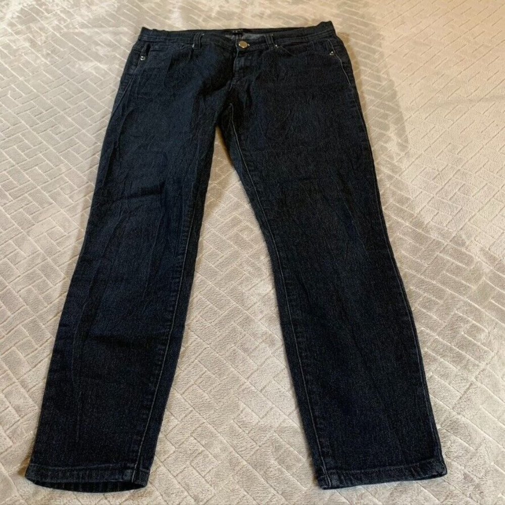 Forever 21 Womens 28 Denim Jeans Black Skinny Crop Mid Rise Stretch